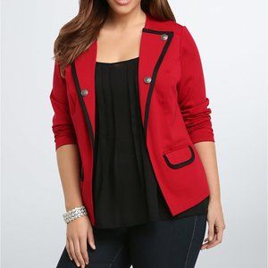 Red Ponte Military Blazer